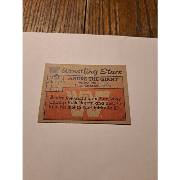 Vintage 1987 WWF Andre the Giant Wrestling Trading Card Titan Sports Raw - Picture 2 of 3